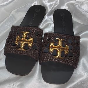 Tory Burch Eleanor Woven Leather Sandals